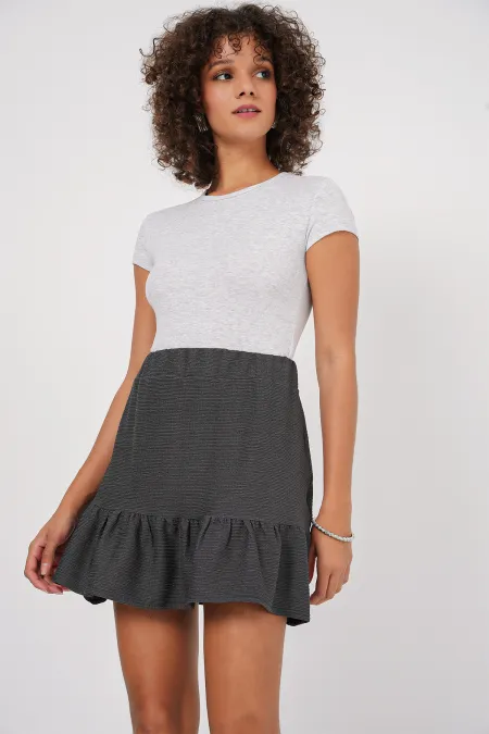 Jupe courte tricotée 1884 - Anthracite