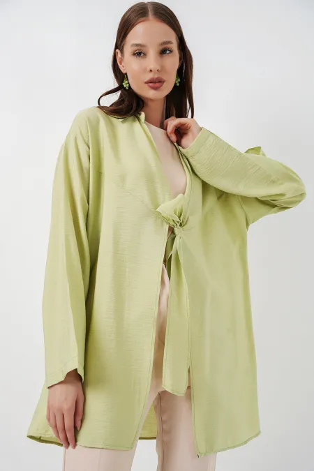 Kadın Salaş Bağcıklı Kimono 5981 - E.Yeşil