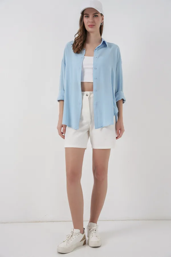 Chemise en viscose 3785 - Bleu clair