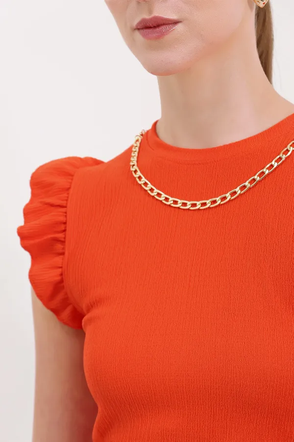 0430 Chemisier tricoté - Orange clair