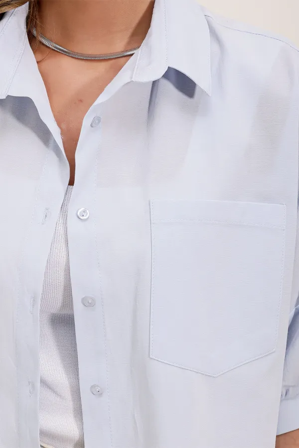 Chemise basique oversize à manches courtes 20213 - Bleu ciel