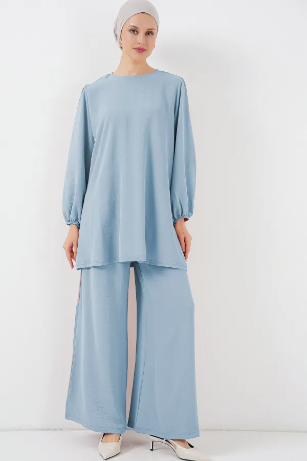 Ensemble tunique et pantalon Ayrobin 6712 - Bleu clair