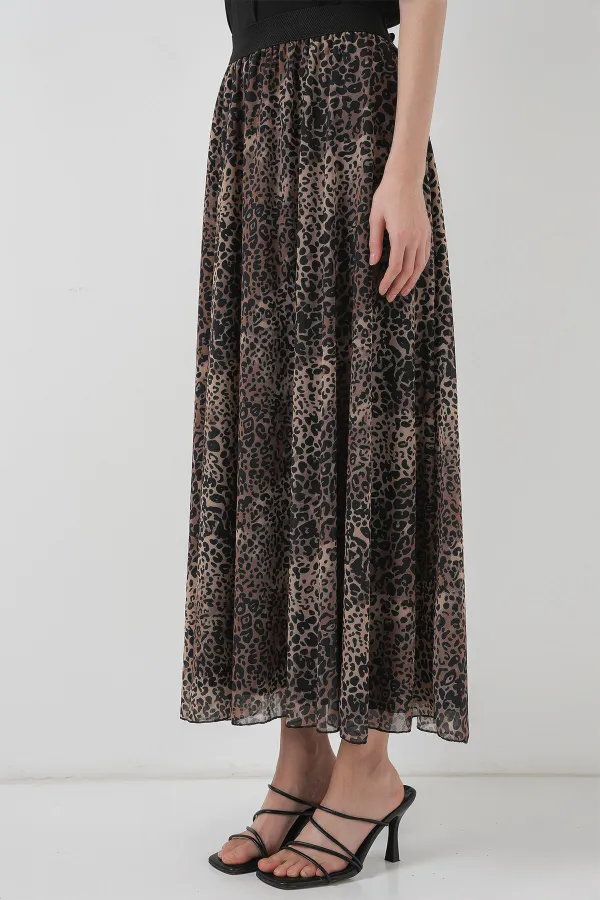 8032 Long Chiffon Skirt - Beige