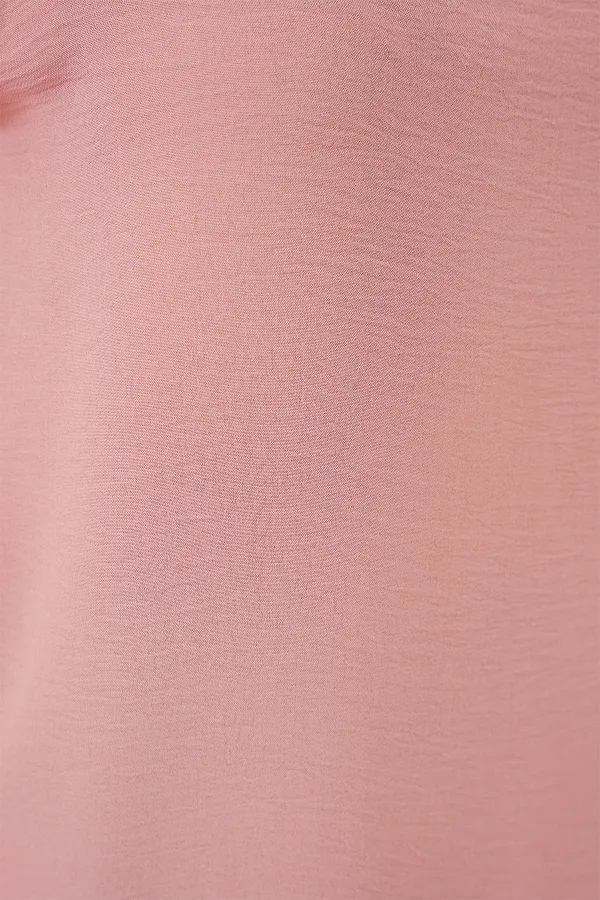 V Yaka Sıfır Kol Bluz 950 - Somon