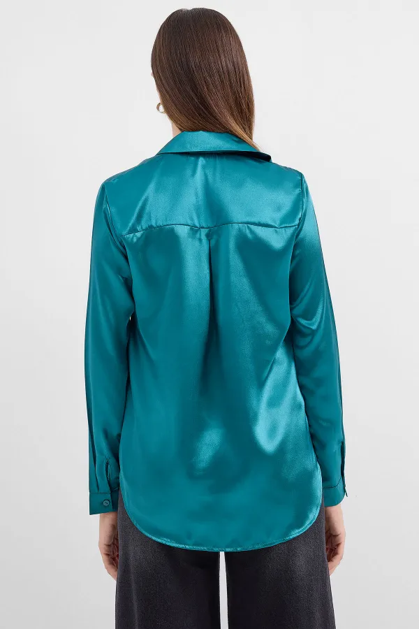 Chemise en satin fluide 3964 - Vert clair