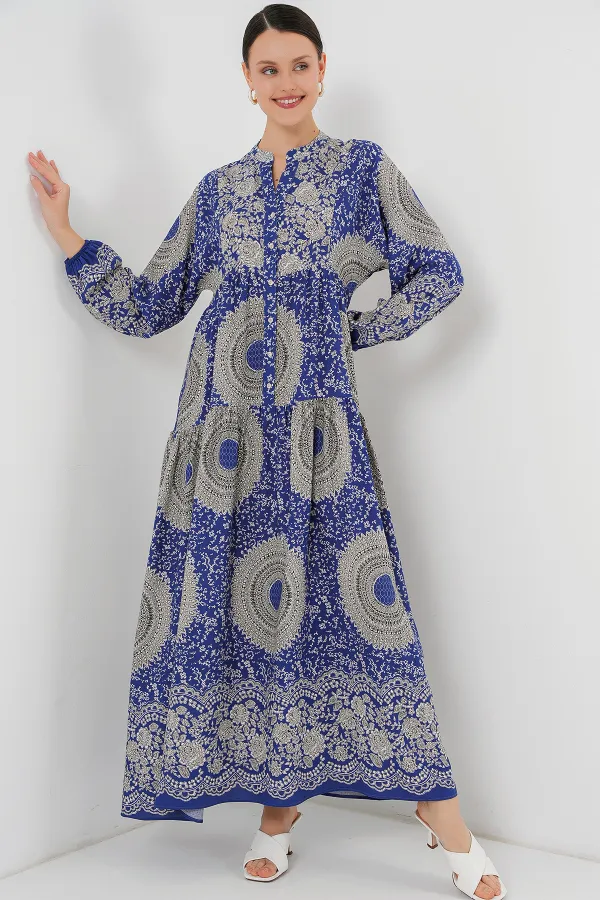 2423 Authentic Patterned Hijab Dress - Saks 4