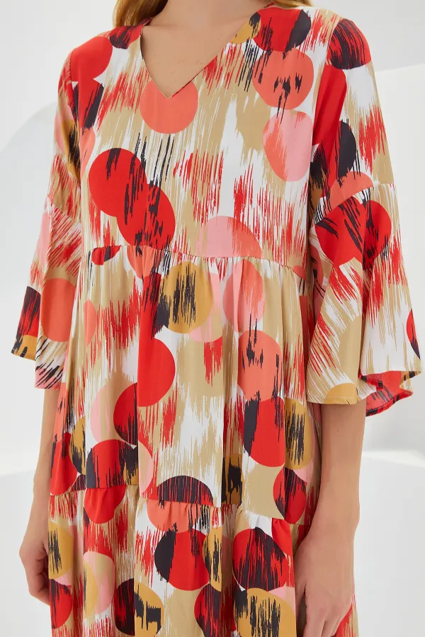 Robe courte en viscose à motifs carreaux écru pour femme, manches courtes, 1959