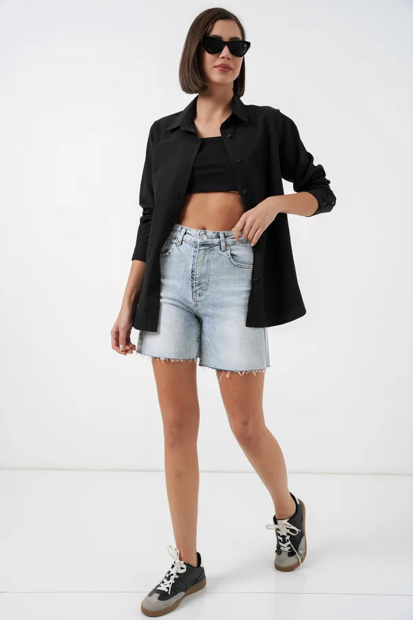 Women's Long Sleeve Basic Shirt 20279 - Black