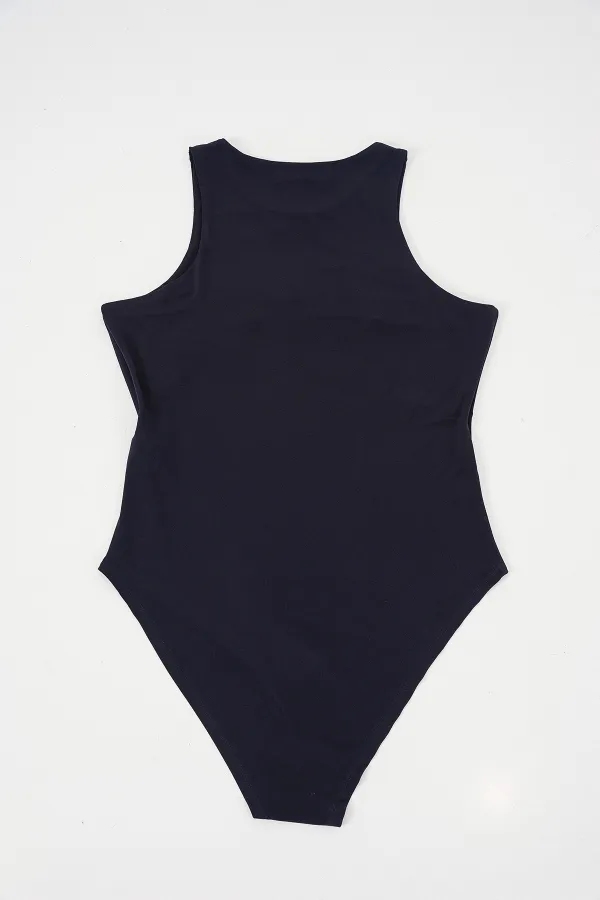 Body dos nu à boutons-pression pour femme 972 - Bleu marine