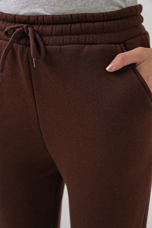 Pantalon de survêtement triple fil 55450 - Marron