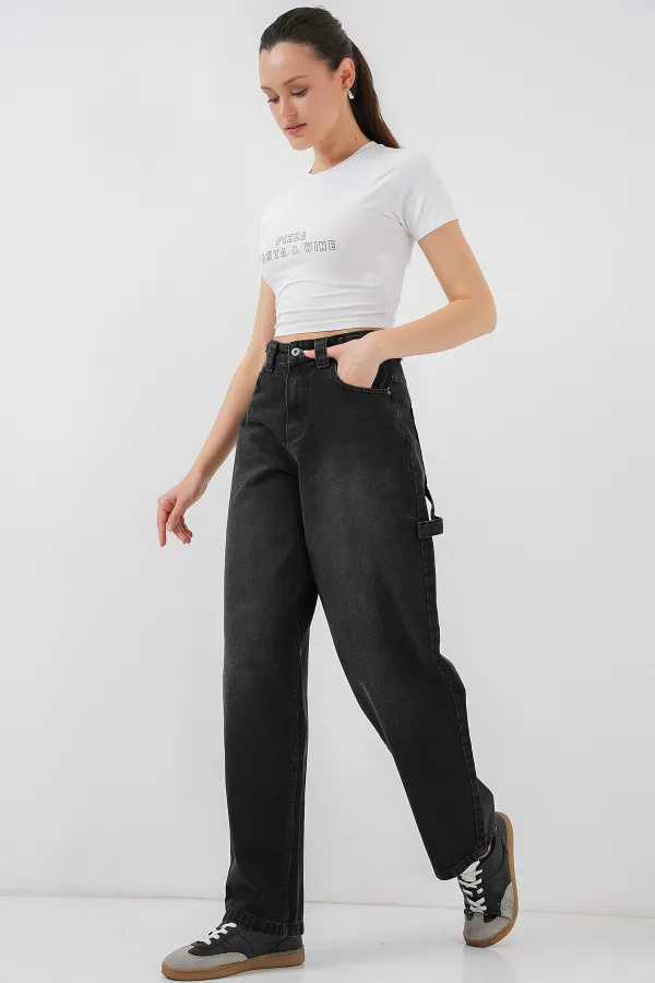 Women's High Waist Jeans 6701 - Black