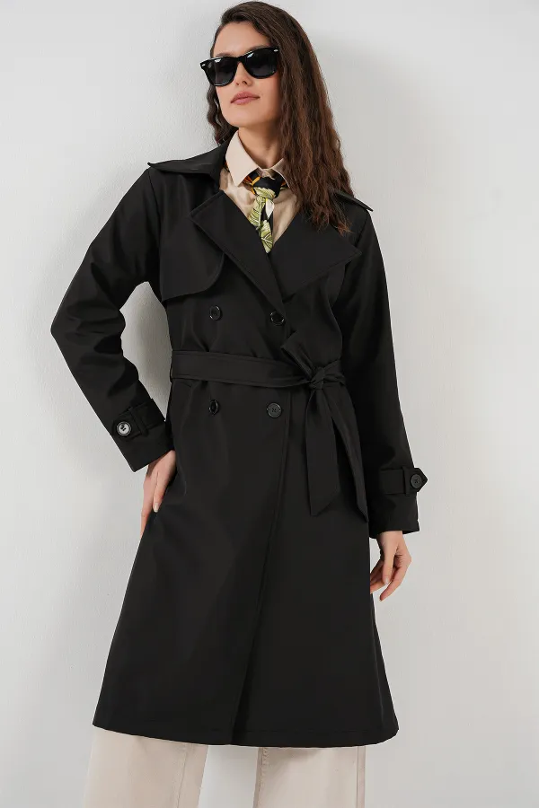 Trench-coat croisé 5918 - Noir