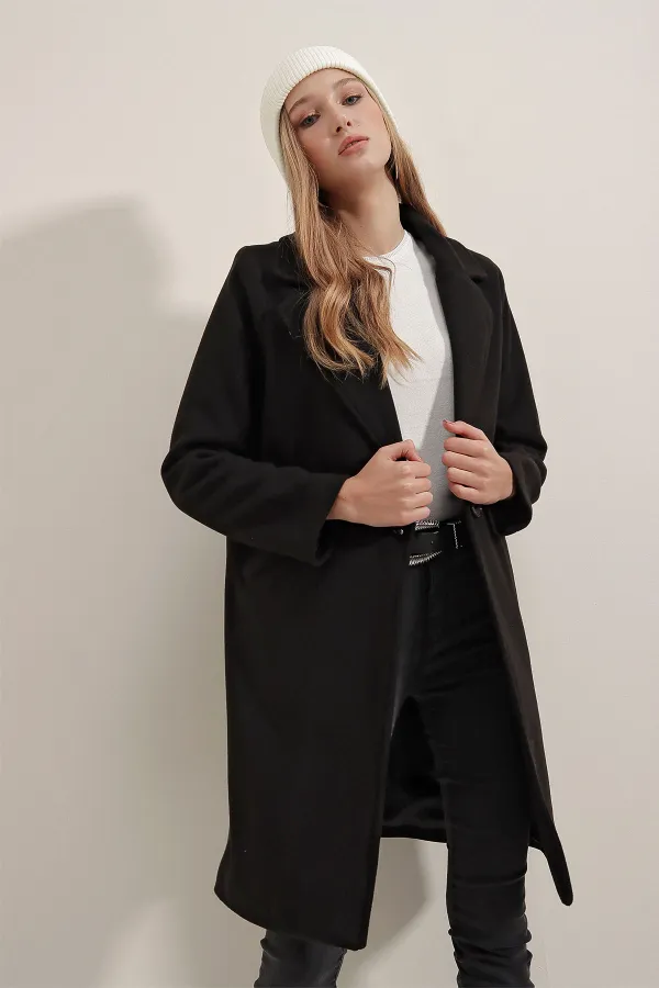 Manteau en cachemire 9085 - Noir