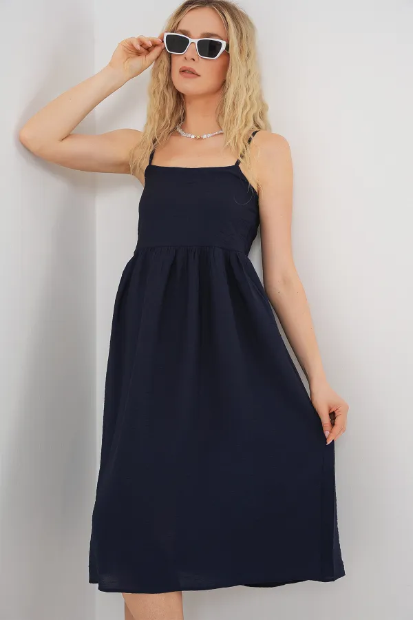 Robe Ayrobin à bretelles pour femme 2565 - Bleu marine