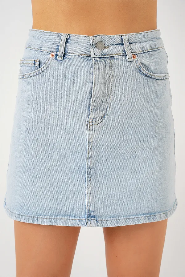 Jupe courte en jean pour femme 8049 - Bleue