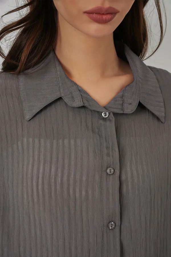 Women's Long Oversize Shirt 20320 - Anthracite
