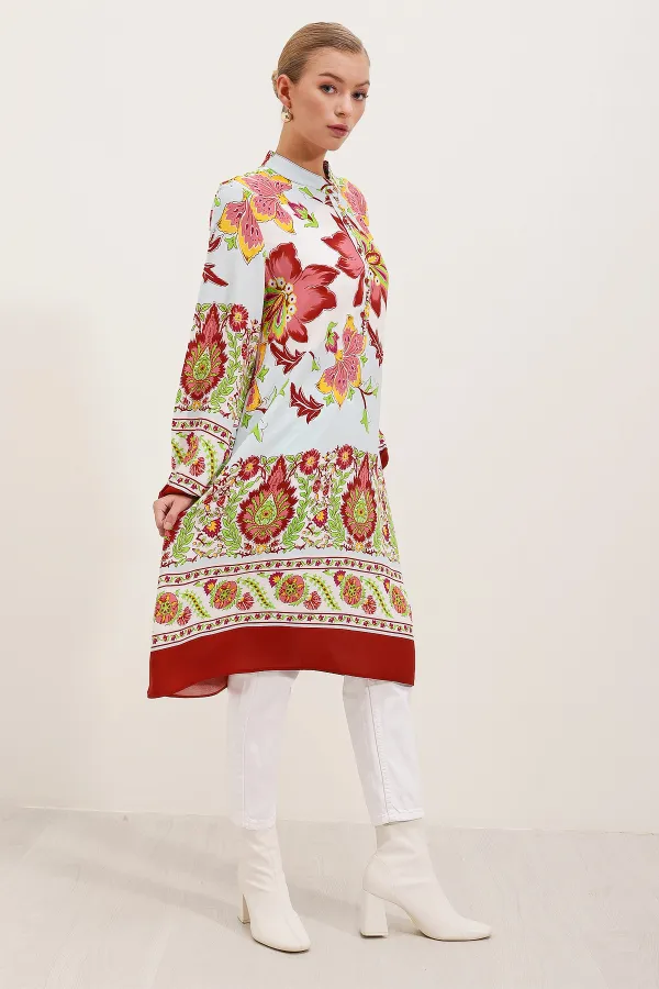 Robe en viscose à motifs 5903 - Bordeaux