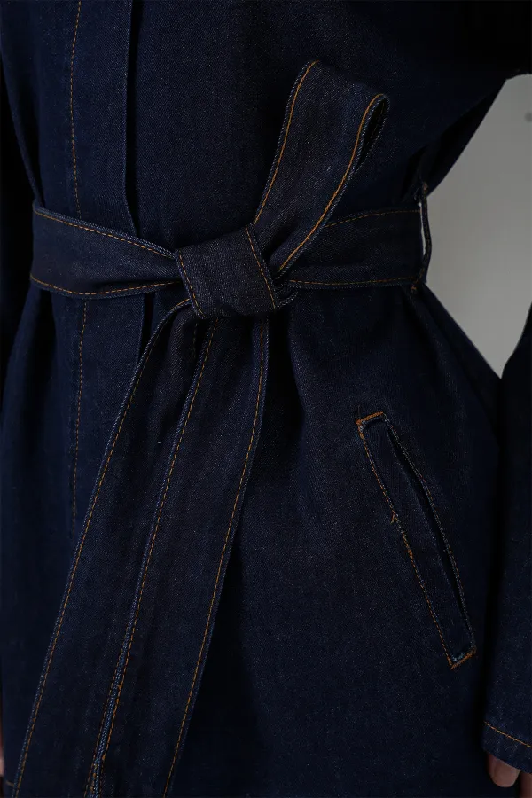 Kadın Ceket Pantolon Kot İkili Takım 30059 - Lacivert