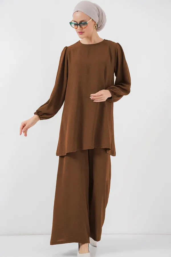 Ayrobin Tunic and Pants Set 6712 - Brown