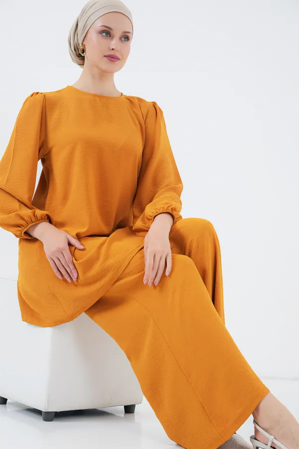 Ayrobin Tunic and Pants Set 6712 - Mustard