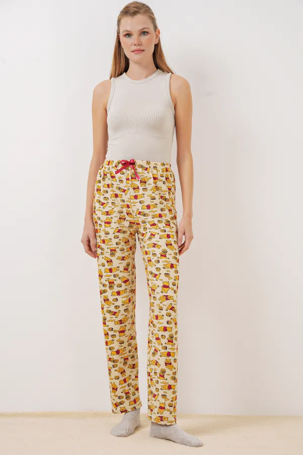 Bas de pyjama à motifs 4323 - M. Crème