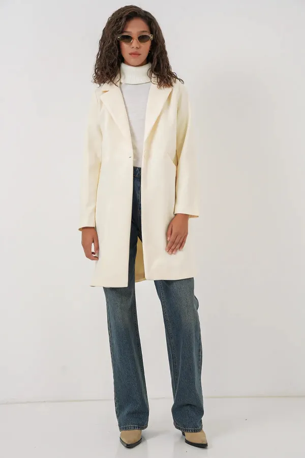 Manteau en cachemire 9085 - Crème