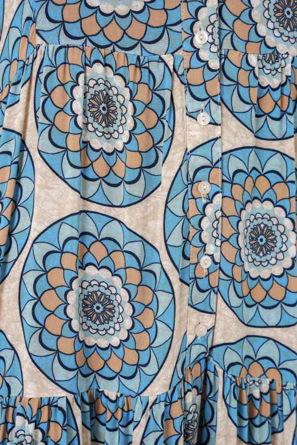 Robe longue hijab à motifs pour femme 2585 - Vert menthe