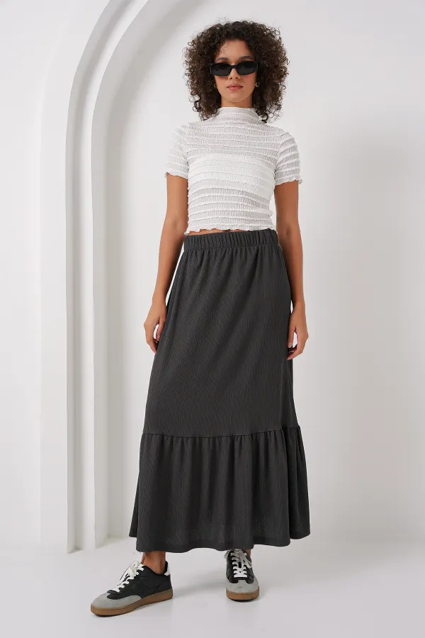 Jupe longue tricotée 1886 - Anthracite