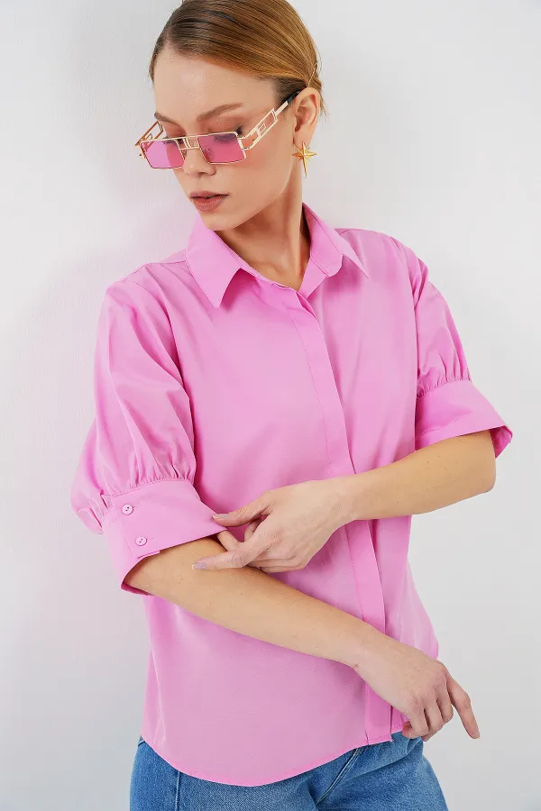 Chemise à manches courtes pour femme 20312 - Rose