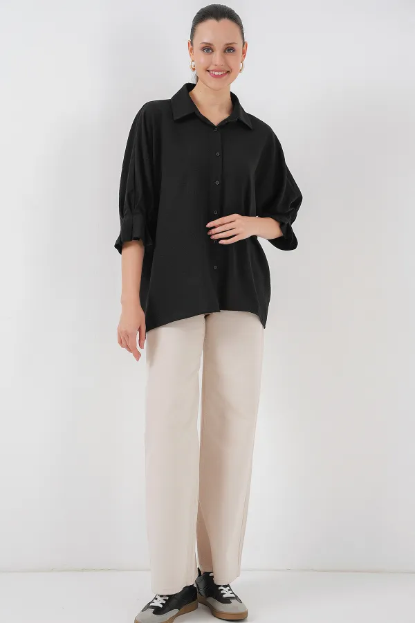 Chemise Ayrobin pour femme avec détail cravate 20290 - Noire