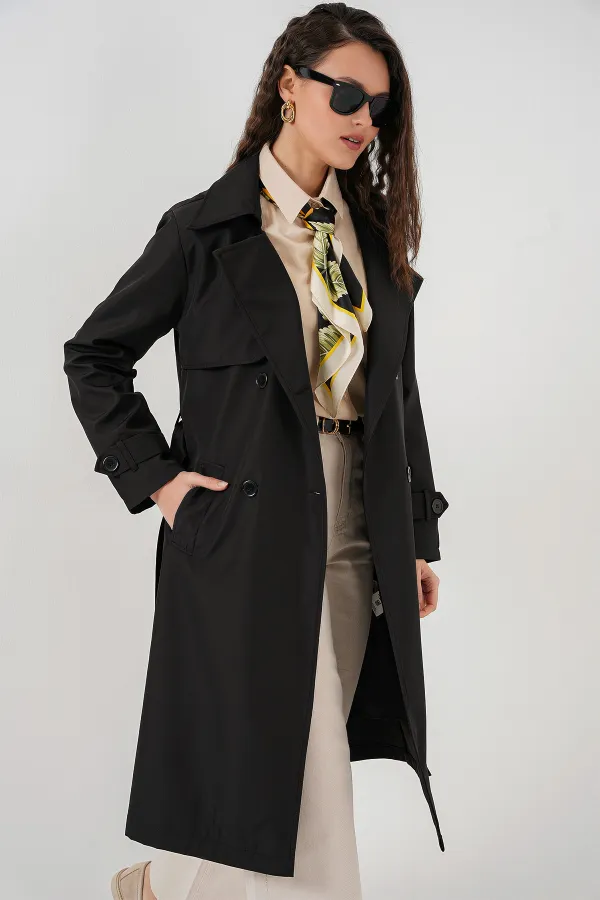 Trench-coat croisé 5918 - Noir