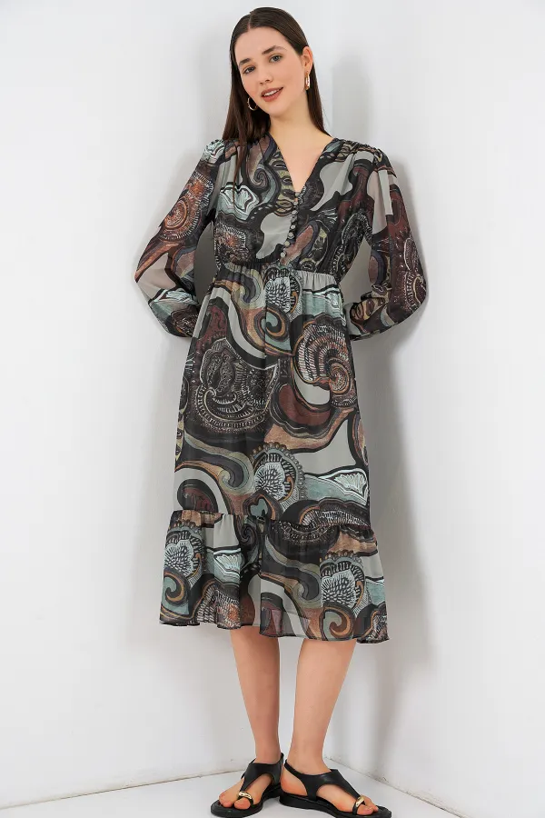 2137 Robe en mousseline à motifs - C. Çağla