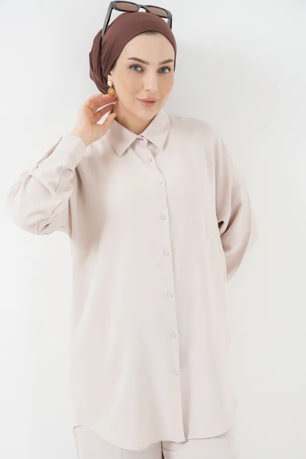 6593 Oversize Two Piece Suit - Cream