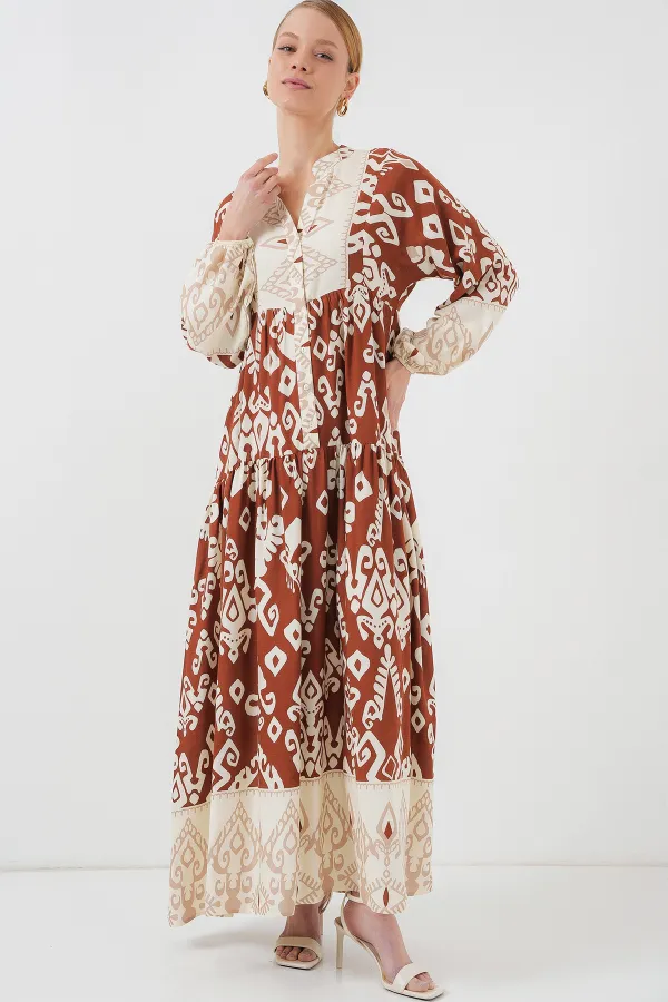 Robe hijab à motifs authentiques 2423 - Y.Tile