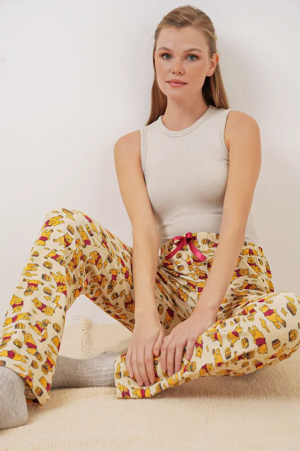 Bas de pyjama à motifs 4323 - M. Crème