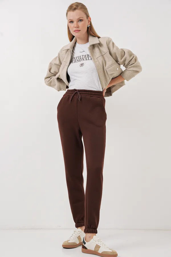 Pantalon de survêtement triple fil 55450 - Marron