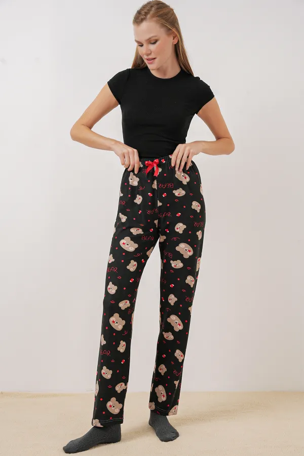 Bas de pyjama à motifs 4323 - Noir