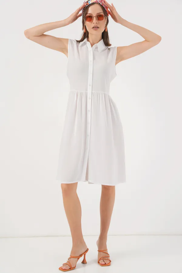 Women's Zero Sleeve Midi Dress 2563 - White