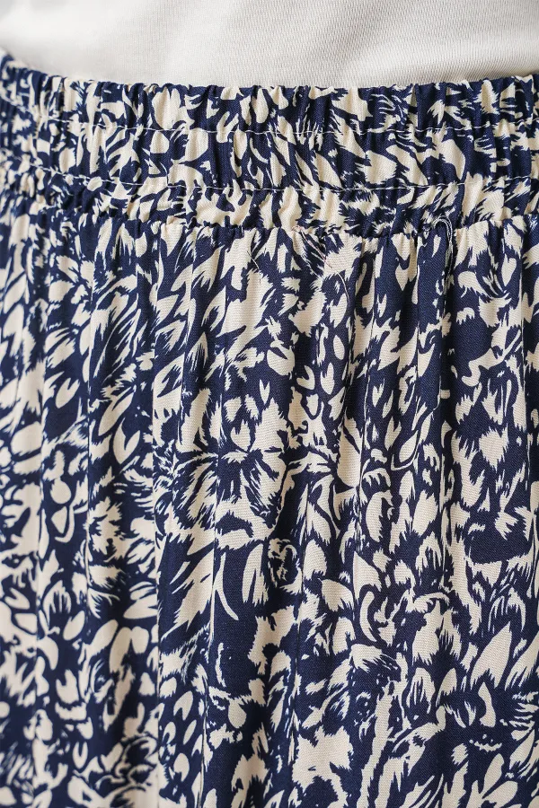 Jupe longue à motifs 1898 - Bleu marine