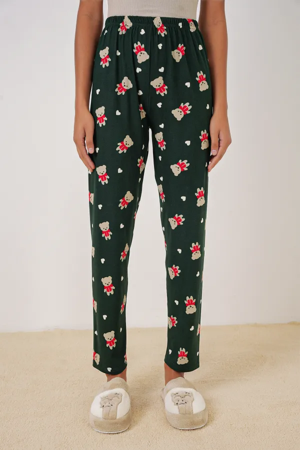 Bas de pyjama à motifs 4323 - Vert émeraude clair