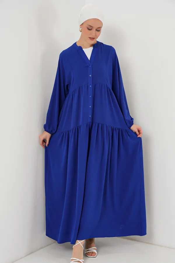 2527 Women's Long Hijab Dress - Saxe 2527 Women's Long Hijab Dress - Saxe