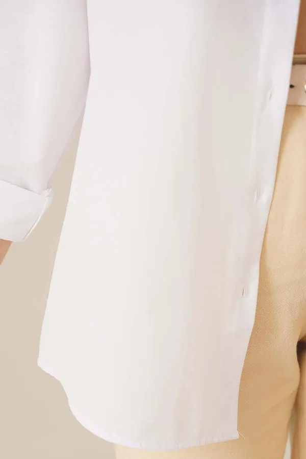 Chemise hijab basique oversize 103901 - Blanche