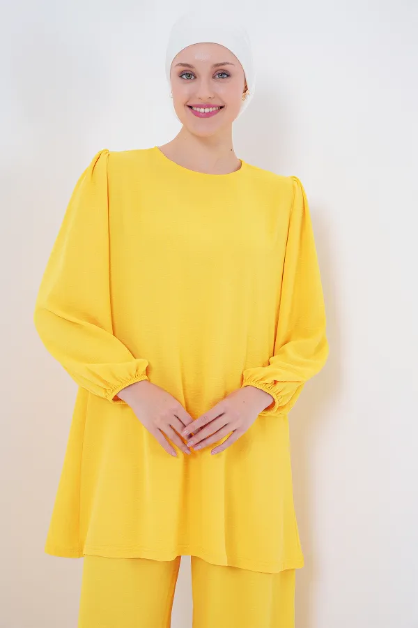 Ayrobin Tunik Pantolon Alt Üst Takım 6712 - Sarı