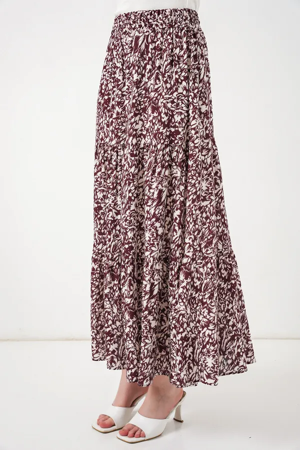 1898 Desenli Uzun Etek - A.Bordo