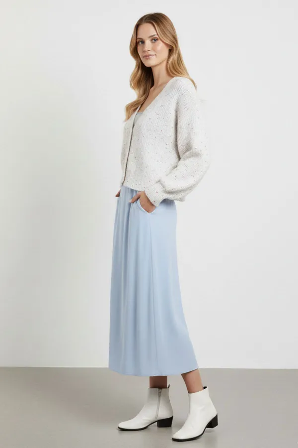 Kadın Crop Triko Hırka 15955 - Ekru