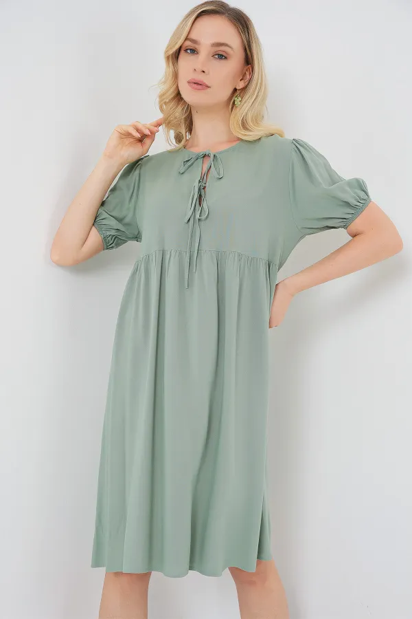 Robe midi à lacets pour femme 2575 - Çağla