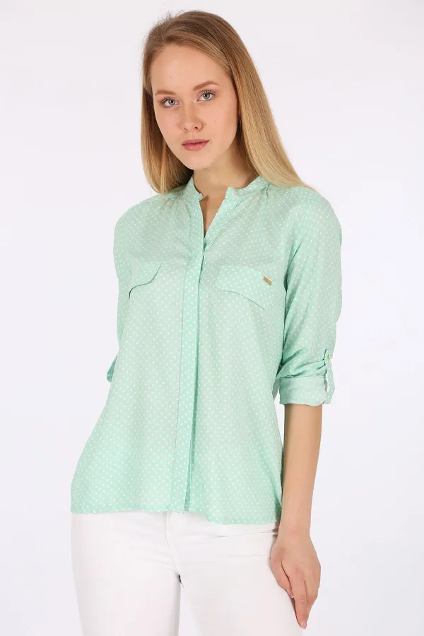 3455 Striped Shirt - Almond Green