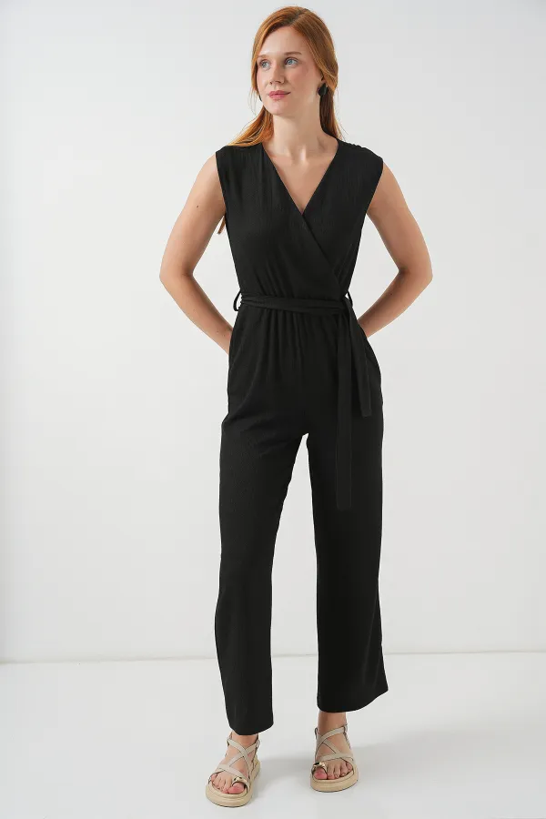 Salopette tricotée 7021 - Noire