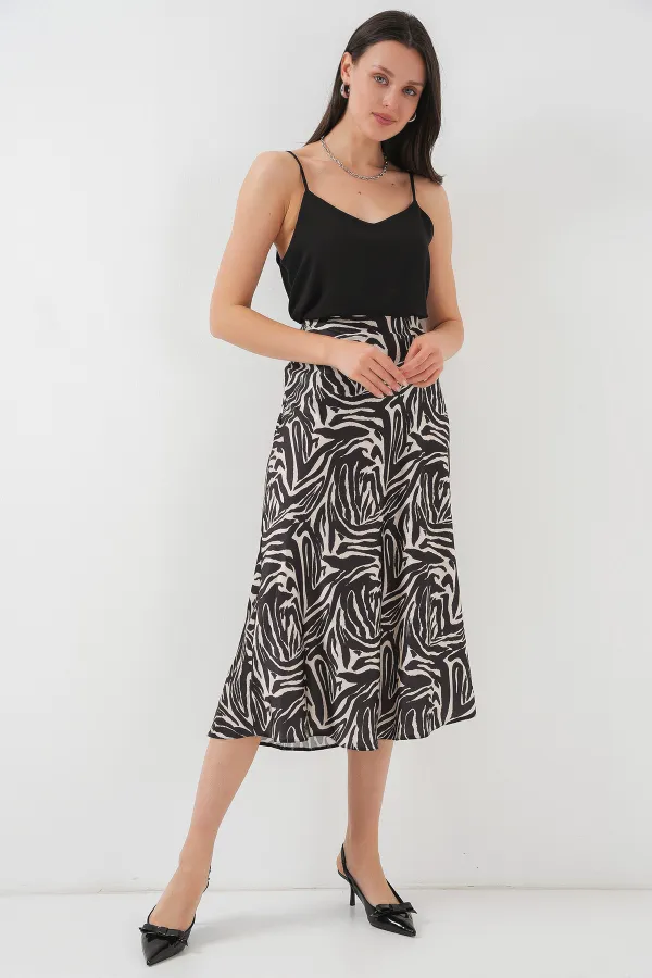 Jupe en satin 15806 - Beige clair