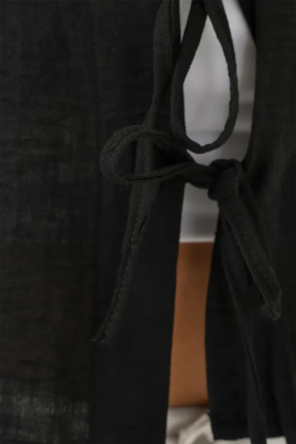 Chemisier court à manches courtes pour femme 958 - Noir